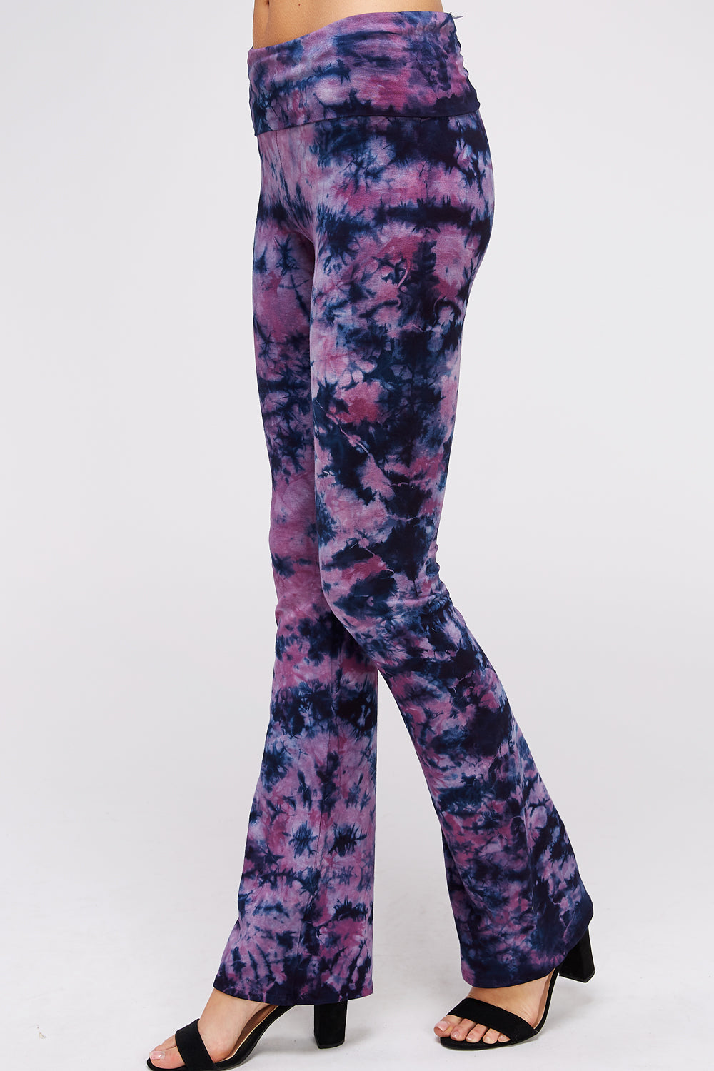 Tummy Control Leggings for Women, Tie dye Leggings Wash Fold Over Waistband