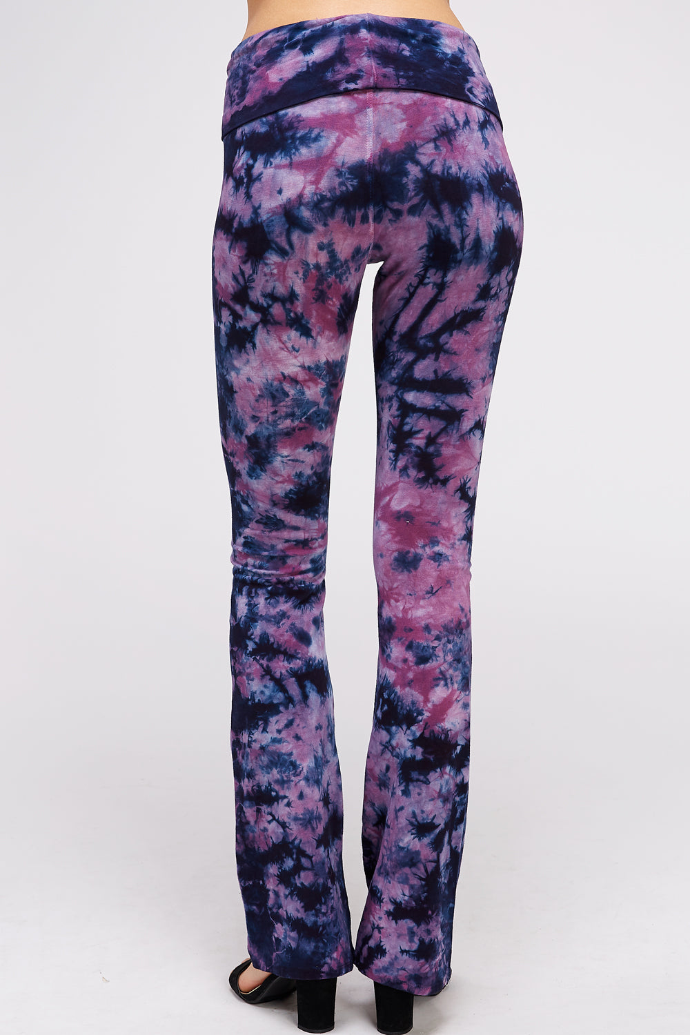 Tummy Control Leggings for Women, Tie dye Leggings Wash Fold Over Waistband