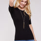 Women's Top - Soft Ribbed Half Sleeve Cold Shoulder Fitted Knit top