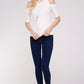 Women's Top - Soft Ribbed Half Sleeve Cold Shoulder Fitted Knit top
