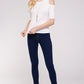 Women's Top - Soft Ribbed Half Sleeve Cold Shoulder Fitted Knit top