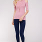 Women's Top - Soft Ribbed Half Sleeve Cold Shoulder Fitted Knit top