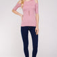 Women's Top - Soft Ribbed Half Sleeve Cold Shoulder Fitted Knit top