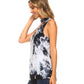 Black Mist Distressed Crystal Washed Mock Neck Women's Top