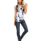 Black Mist Distressed Crystal Washed Mock Neck Women's Top
