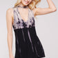 Black and Beige Distressed Mineral Washed Mock Neck Women's Top