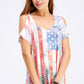 White and Blue Sublimated Tunic Top