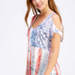 White and Blue Sublimated Tunic Top