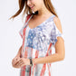 White and Blue Sublimated Tunic Top