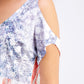 White and Blue Sublimated Tunic Top