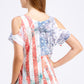 White and Blue Sublimated Tunic Top