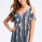 Cotton Cold Shoulder Sublimated Tunic Top