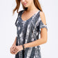 Cotton Cold Shoulder Sublimated Tunic Top