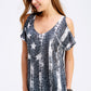 Cotton Cold Shoulder Sublimated Tunic Top