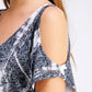 Cotton Cold Shoulder Sublimated Tunic Top