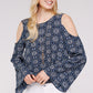 Bell Sleeve Cold Shoulder Tops