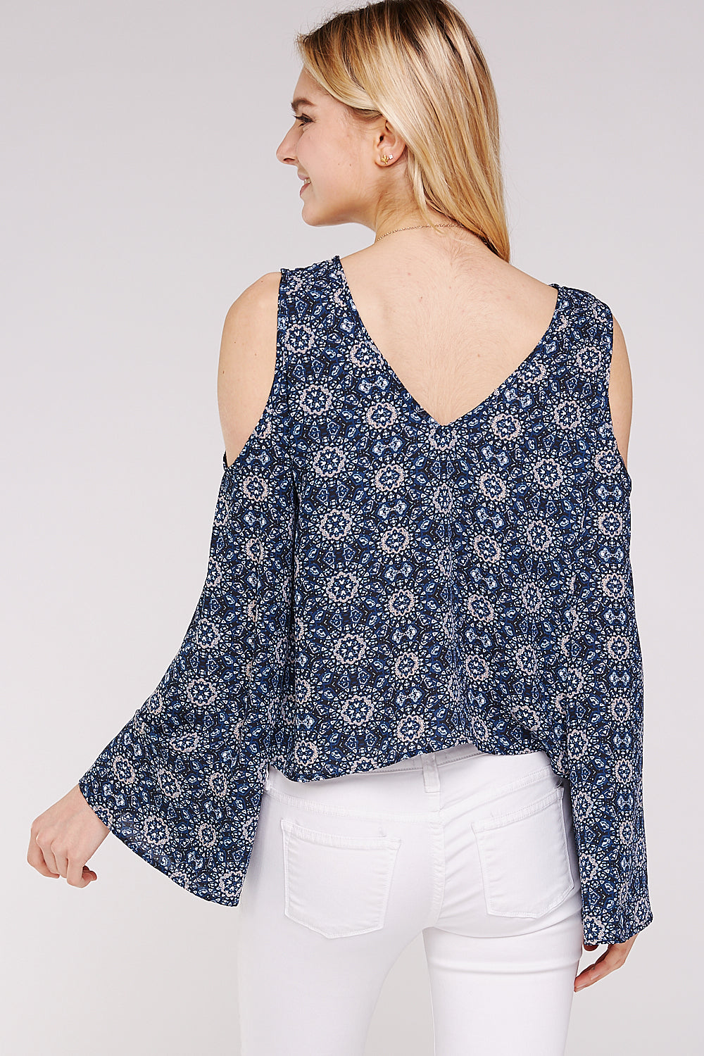 Bell Sleeve Cold Shoulder Tops