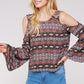 Bell Sleeve Cold Shoulder Tops