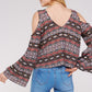 Bell Sleeve Cold Shoulder Tops