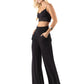 Black - High Waist Solid Palazzo Pants