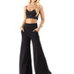 Slate Grey - High Waist Solid Palazzo Pants
