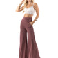 Slate Grey - High Waist Solid Palazzo Pants