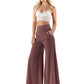 Slate Grey - High Waist Solid Palazzo Pants