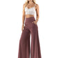 Black - High Waist Solid Palazzo Pants