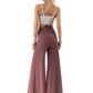 Slate Grey - High Waist Solid Palazzo Pants