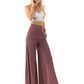 Slate Grey - High Waist Solid Palazzo Pants