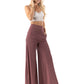 Black - High Waist Solid Palazzo Pants