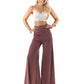 Slate Grey - High Waist Solid Palazzo Pants