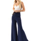 Slate Grey - High Waist Solid Palazzo Pants