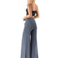 Black - High Waist Solid Palazzo Pants