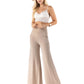 Slate Grey - High Waist Solid Palazzo Pants