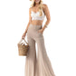 Slate Grey - High Waist Solid Palazzo Pants