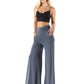 Black - High Waist Solid Palazzo Pants