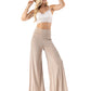 Slate Grey - High Waist Solid Palazzo Pants