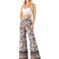 Blue Floral Wide Leg Palazzo Pants