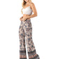 Blue Floral Wide Leg Palazzo Pants