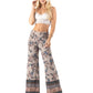 Blue Floral Wide Leg Palazzo Pants