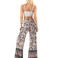Blue Floral Wide Leg Palazzo Pants