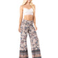 Blue Floral Wide Leg Palazzo Pants