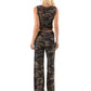 Army Green  Camo Print Wide Legs Palazzo Pants