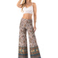 Tan & Floral Paisley High Waist Palazzo Pants