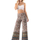 Tan & Floral Paisley High Waist Palazzo Pants
