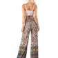 Tan & Floral Paisley High Waist Palazzo Pants