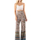 Tan & Floral Paisley High Waist Palazzo Pants