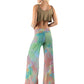 Multicolor Watercolor Print High waist Palazzo Pants
