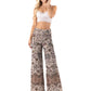 Tan Vintage Floral Print  High Waist Palazzo Pants